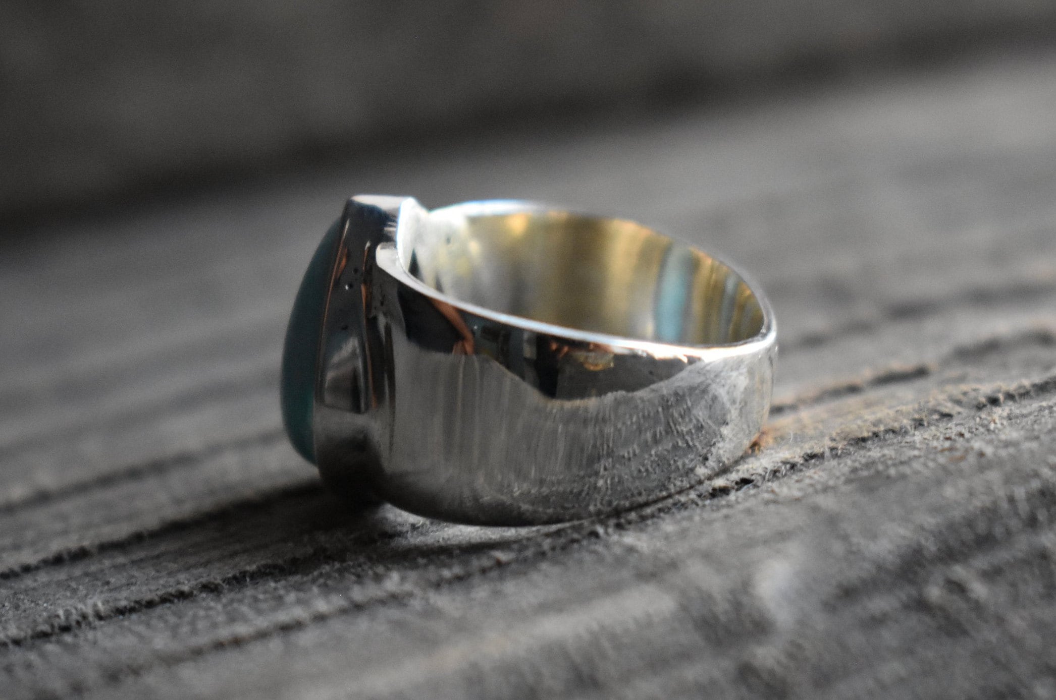 Larimar Men Ringnatural Larimar Ring925 Silver Ringmens Etsy