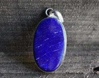 lapis pendant,925 silver pendant,lapis necklace,lapis lazuli pendant,lapis gemstone pendant,natural lapis pendant,oval shape pendant