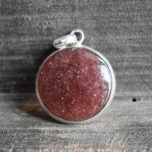 strawberry quartz pendant,natural quartz pendant,925 silver pendant,pink strawberry quartz,natural starwberry quartz pendant,quartz pendant,