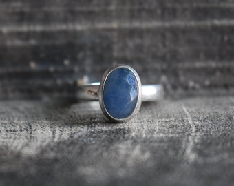Natural blue sapphire ring,925 silver blue sapphire ring,faceted blue sapphire ring,sapphire ring,natural blue sapphire ring