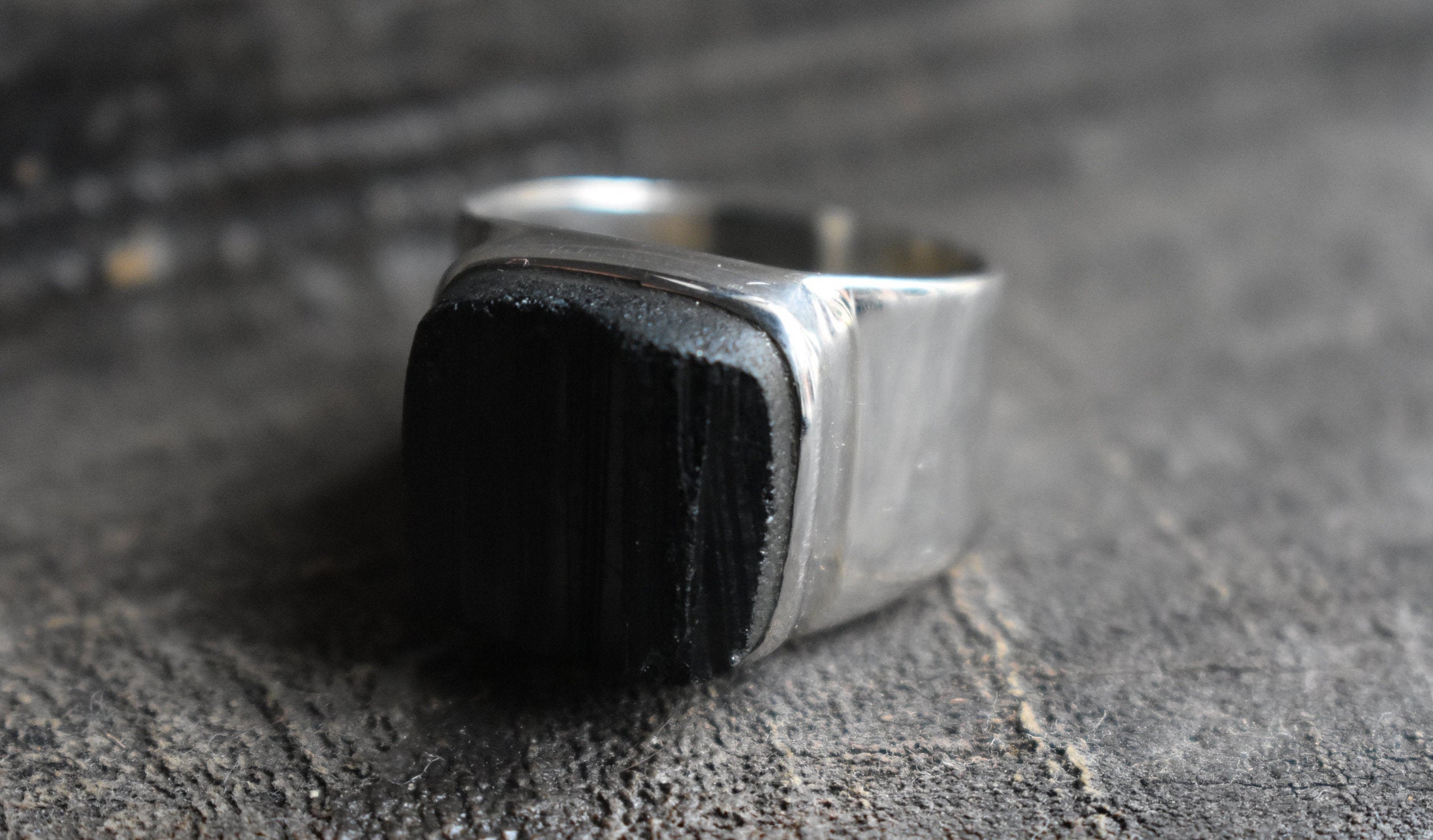 Black Tourmaline Mens Ringunisex Black Tourmaline Etsy