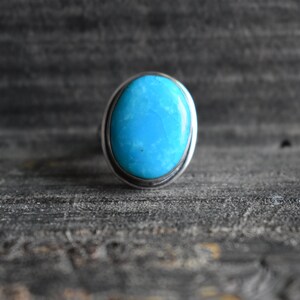Tibetaanse turquoise ring van AAA-kwaliteit, 925 zilveren ring, Tibetaanse turquoise ring, turquoise ring, turquoise ring, ovale ring, edelsteenring