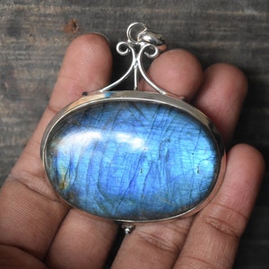 very big natural blue labradorite pendant,deep blue labradorite pendant,925 Silver pendant,labradorite pendant,blue labradorite pendant