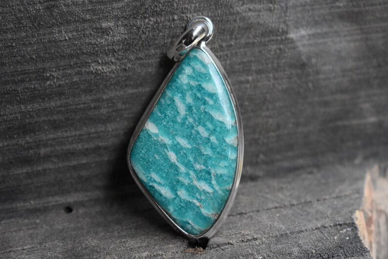 natural amazonite pendant,925 silver pendant,amazonite pendant,green amazonite pendant,unique shape pendant,amazonite pendant