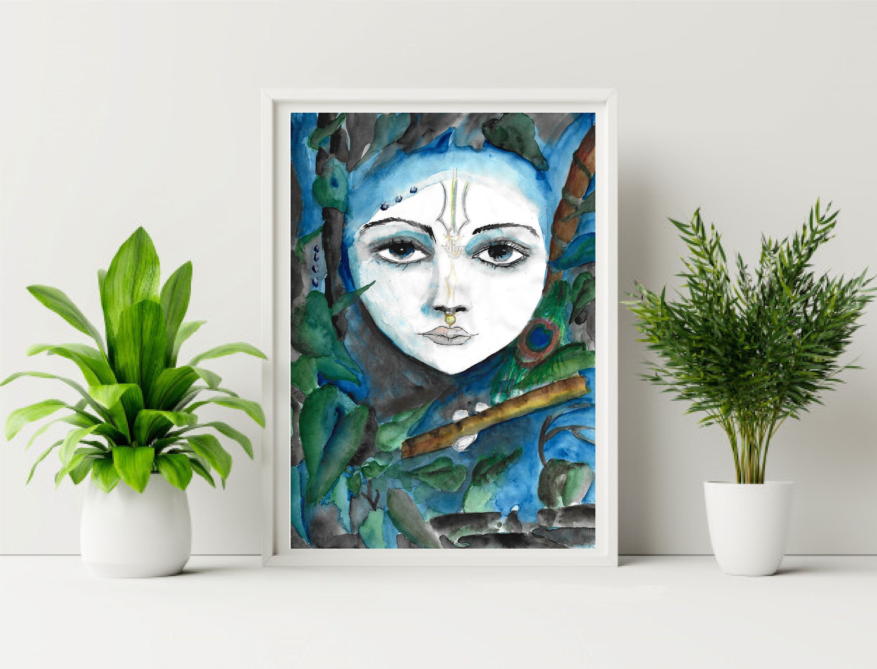 Art Print ~ Krishna/Décoration - Affiche Illustration Impression d'art 210 X 297 mm