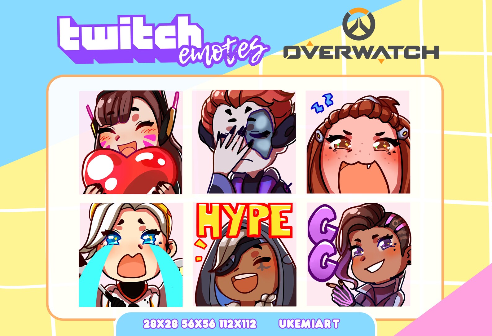 Twitch Overwatch Emotes / Emotes chibi mignons pour streamers Etsy