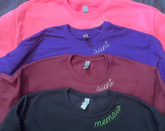 Neckline Embroidered Sweatshirt