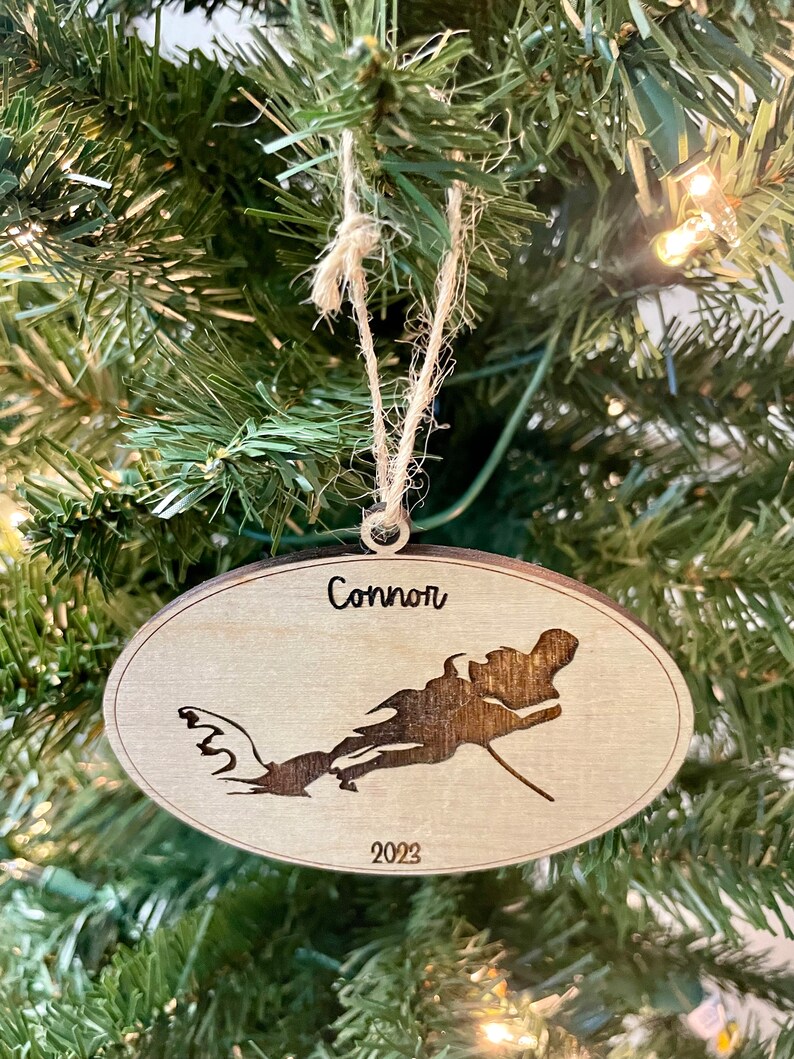 Water Ski Christmas Ornament Slalom Ski Ornament Ski Ornament Lake Christmas Ornament Lake Ornament Lake Christmas Decor Skier image 3