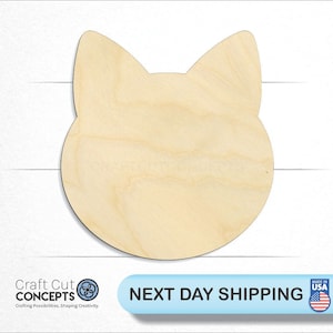 Cat Head - Laser Cut Unfinished Wood Cutout Craft Shapes