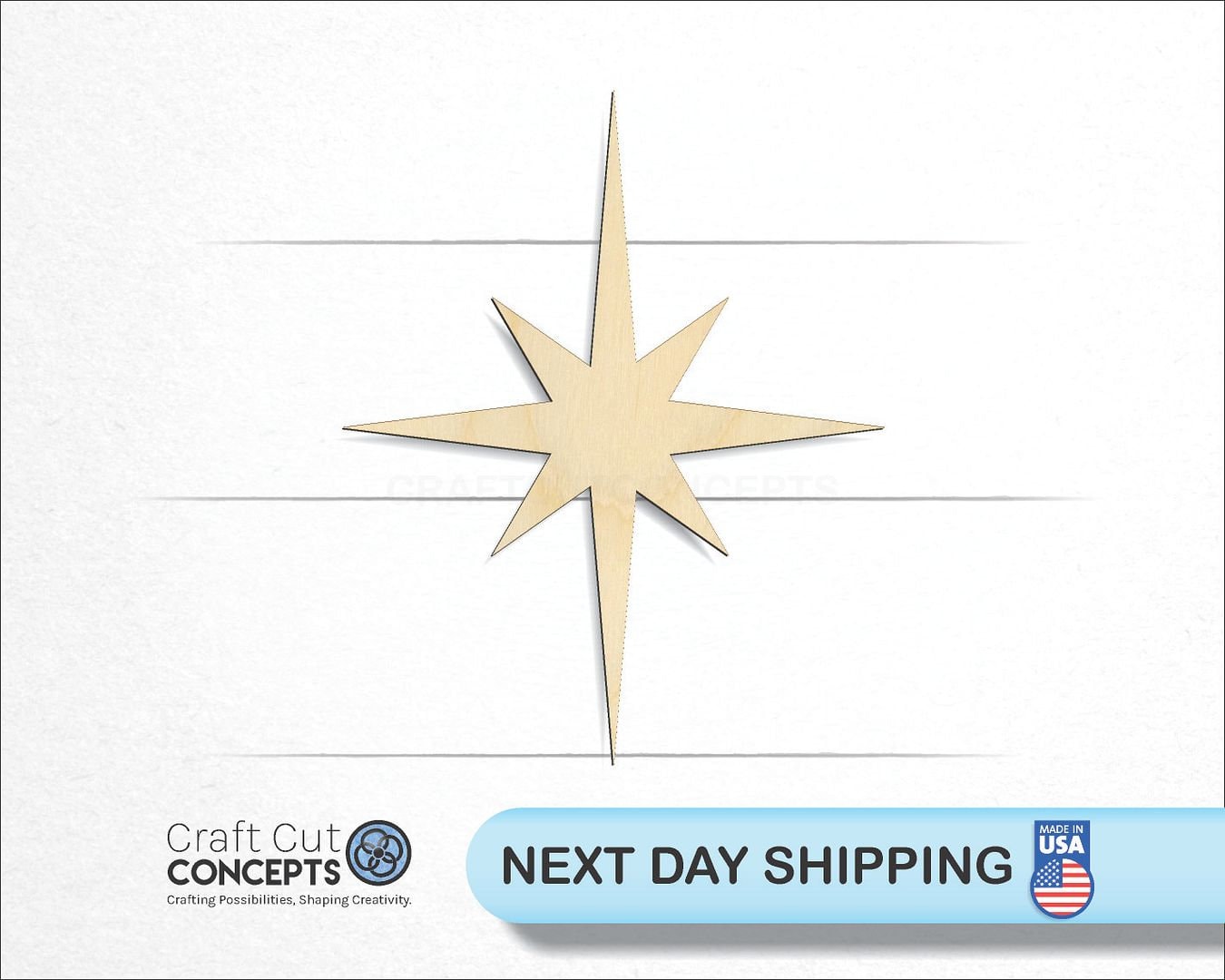 Unfinished Wood Bethlehem Star Shape - DIY Christmas Craft Cutout 5 To 24 Inches