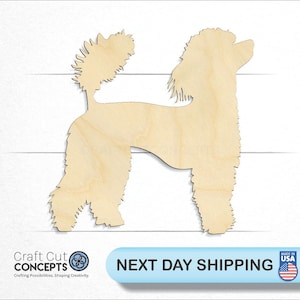 Poodle Show Dog - Laser Cut Unfinished Wood Cutout Craft Shapes