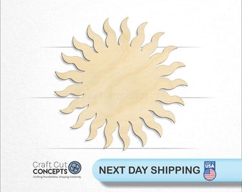 Fiery Sun - Laser Cut Unfinished Wood Cutout Craft Shapes
