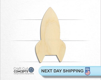 Space Rocket Ship - Laser Cut Unfinished Wood Cutout Craft Shapes