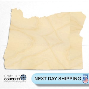 State Oregon - Laser Cut Out Unfinished Wood Craft Shape STAT85 State Oregon - Laser Cut Out Unfinished Wood Craft Shape STAT85