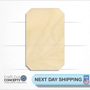 Rectangle Gem - Laser Cut Unfinished Wood Cutout Craft Shapes