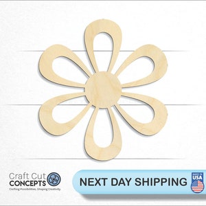 Flower - Laser Cut Out Unfinished Wood Craft Shape FLR24 Flower - Laser Cut Out Unfinished Wood Craft Shape FLR24