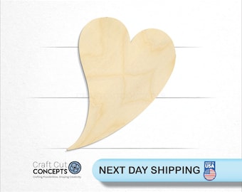 Flying Heart - Laser Cut Unfinished Wood Cutout Craft Shapes