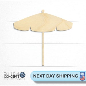 Beach Umbrella - Laser Cut Unfinished Wood Cutout Craft Shapes