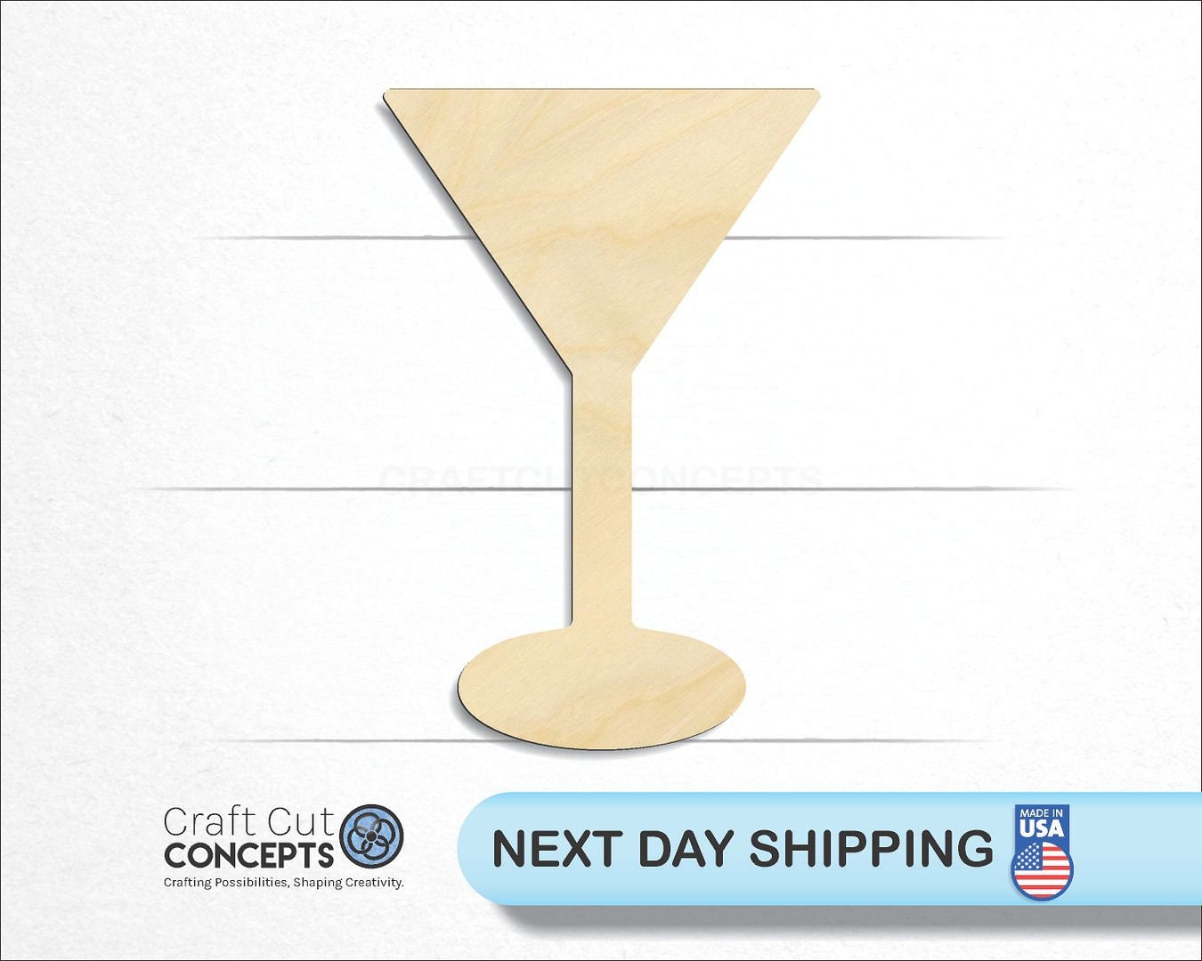 Bar Martini Glass - Laser Cut Unfinished Wood Cutout Craft Shapes