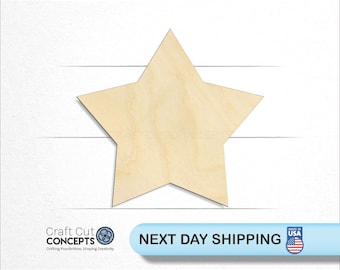 Star Fat Edge - Laser Cut Unfinished Wood Cutout Craft Shapes