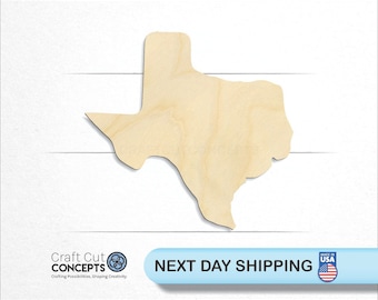 Texas TX State Crafty - Laser Cut Unfinished Wood Cutout Craft Shapes