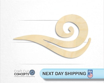 Wind Air Element - Laser Cut Unfinished Wood Cutout Craft Shapes