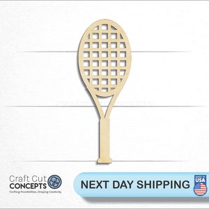 Tennis Racket - Laser Cut Unfinished Wood Cutout Craft Shapes