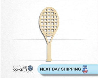 Tennis Racket - Laser Cut Unfinished Wood Cutout Craft Shapes