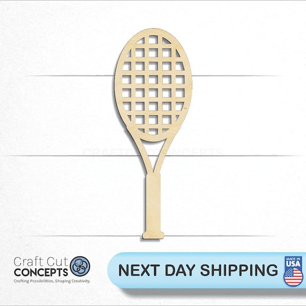 Tennis Racket - Laser Cut Unfinished Wood Cutout Craft Shapes