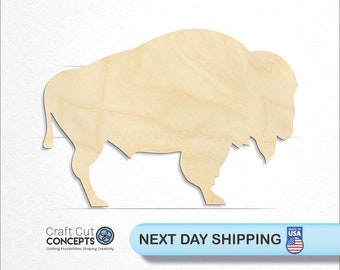 Buffalo Bison Shape - Laser Cut Unfinished Wood Cutout Craft Shapes
