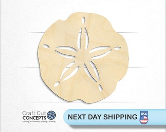 Sand Dollar - Laser Cut Unfinished Wood Cutout Craft Shapes