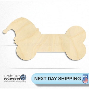 Christmas Dog Bone - Laser Cut Unfinished Wood Cutout Craft Shapes