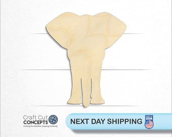 Elephant Front - Laser Cut Unfinished Wood Cutout Craft Shapes