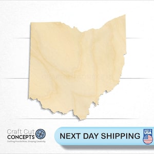 Ohio OH State - Formas artesanales recortadas de madera sin terminar cortadas con láser