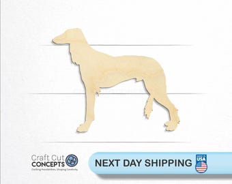 Saluki Dog - Laser Cut Unfinished Wood Cutout Craft Shapes