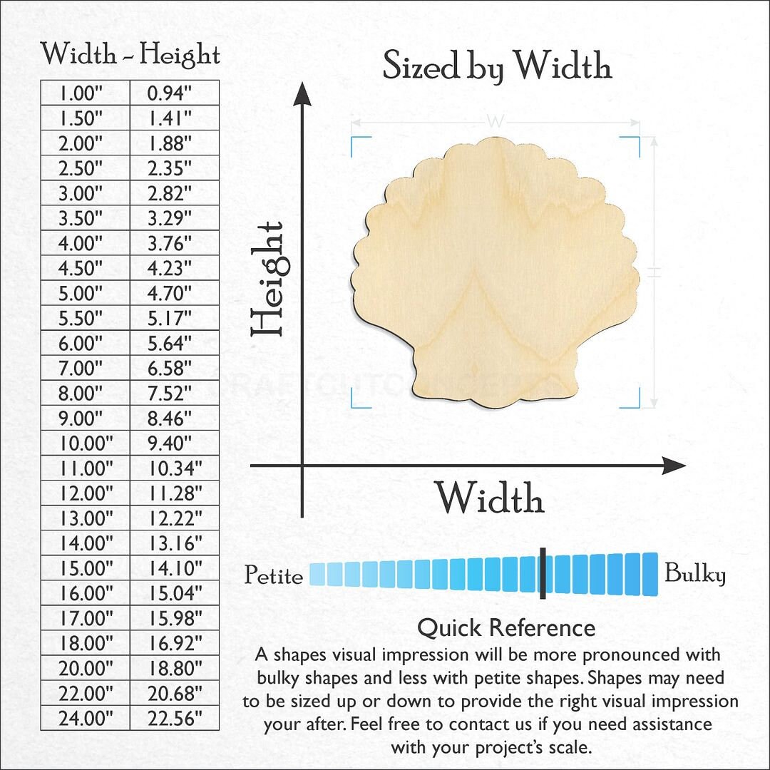Sea Shell Clam - Laser Cut Unfinished Wood Cutout Craft Shapes - Etsy