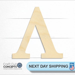 May include: A wooden letter A, cut from natural wood, with a light brown color. The letter is in a simple, classic font style.