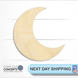 Crescent Moon - Laser Cut Unfinished Wood Cutout Craft Shapes