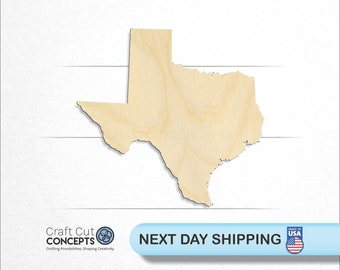 Texas TX State - Laser Cut Unfinished Wood Cutout Craft Shapes