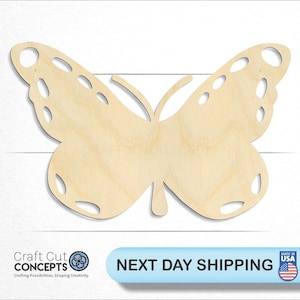 Floral Butterfly - Laser Cut Unfinished Wood Cutout Craft Shapes