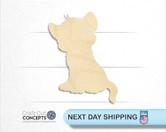 Sitting Lion Cub - Laser Cut Unfinished Wood Cutout Craft Shapes