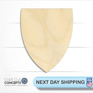 Badge - Laser Cut Out Unfinished Wood Craft Shape BDG5 Badge - Laser Cut Out Unfinished Wood Craft Shape BDG5
