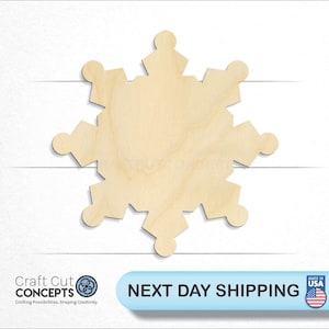 Solid Snowflake - Laser Cut Unfinished Wood Cutout Craft Shapes