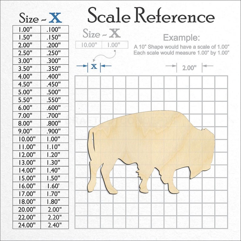 Buffalo Bison Shape - Laser Cut Unfinished Wood Cutout Craft Shapes - Etsy