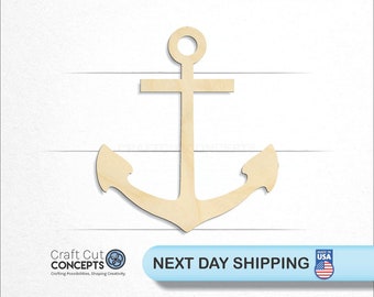 Anchor - Laser Cut Unfinished Wood Cutout Craft Shapes