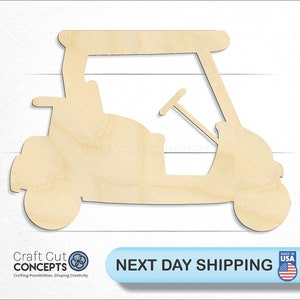 Golf Cart - Laser Cut Unfinished Wood Cutout Craft Shapes