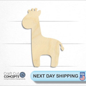 Cute Baby Giraffe Shape - Laser Cut Unfinished Wood Cutout Craft Shapes