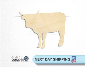 Cow Bull Calf Shape - Laser Cut Unfinished Wood Cutout Craft Shapes