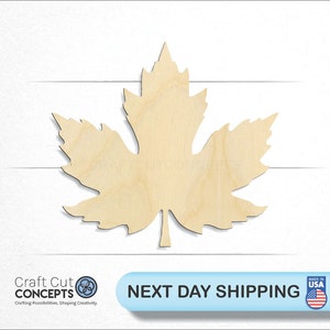 Maple Leaf Shape - Laser Cut Unfinished Wood Cutout Craft Shapes