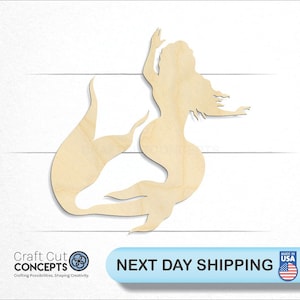 Mermaid - Laser Cut Unfinished Wood Cutout Craft Shapes